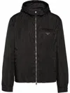Prada Re-nylon Oversized Hooded Jacket In Black  
