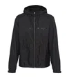 Prada Triangle Logo Zip-up Jacket In Black