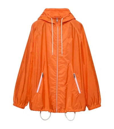 Prada Orange Raincoat In Lightweight Re-nylon