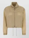 Prada Beige Recycled Polyamide Shell Jacket In Brown