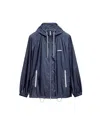 Prada Functional Re-nylon Hooded Jacket In Blue
