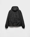 Prada Mens Black Hooded Re-nylon Jacket Xl In Black