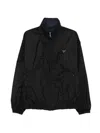 Prada Reversible Zip-up Jacket With Triangle-logo In Black