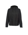 Prada Hooded Zipper Re-nylon Jacket In Black