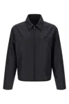 Prada Navy Blue Re-nylon Jacket In Black