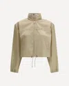 Prada Beige Recycled Polyamide Shell Jacket In Brown
