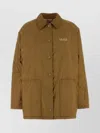 Prada Re-nylon Jacket Collared Neck In Brown