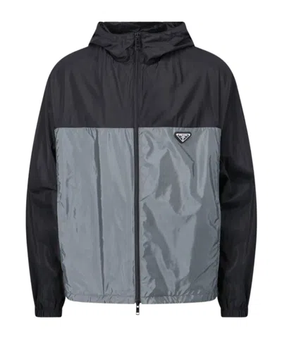 Prada Re-nylon Jacket In Gray