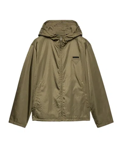 Prada Re-nylon Jacket In Green