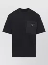 Prada Mens Black Re-nylon Logo-plaque Cotton-jersey T-shirt Xxl In Black