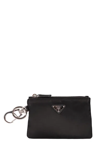 Prada Re-nylon Key Ring With Logo