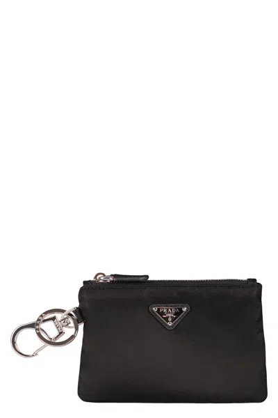 PRADA PRADA RE-NYLON KEY RING WITH LOGO