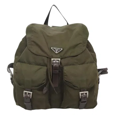 Pre-owned Prada Re-nylon Khaki Nylon Backpack Bag ()