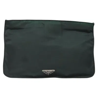 Pre-owned Prada Re-nylon Khaki Nylon Clutch Bag ()