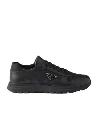 Prada Re-nylon Lace-up Sneakers In Black