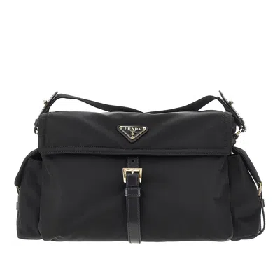 Prada Re-nylon Large ' Explore' Bag In Black