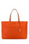 Prada Women Orange Re-nylon Large Re-edition 1978 Shopping Bag In Orange