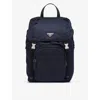 Prada Mens Blue Re-nylon Large Recycled-nylon And Leather Backpack In Blue