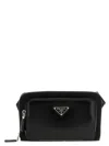 Prada Re-nylon Leather Shoulder Strap Crossbody Bags Black