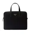 Prada Re-nylon Leather-trimmed Briefcase In Black