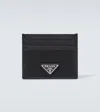 Prada Saffiano Card Case With Logo Triangle In Black