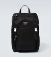 Prada Nylon Backpack With Adjustable Straps And Pockets In Black