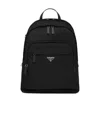 Prada Re-nylon And Saffiano Leather Backpack In Black