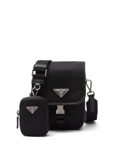 PRADA RE-NYLON LOGO-PLAQUE MESSENGER BAG