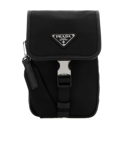 PRADA PRADA LOGO-PLAQUE BUCKLE FASTENED CROSSBODY BAG