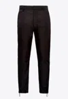 PRADA RE-NYLON LOGO PLAQUE SLIM PANTS