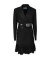 Prada Re-nylon Logo Pouch Blazer Mini Dress In Black