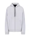 Prada Re-nylon Logo-print Hoodie In Gray