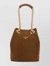Prada Re-nylon Mariner Bucket Bag With Braided Handles In Brown