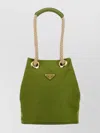 Prada Re-nylon Mariner Bucket Bag With Braided Handles In Green