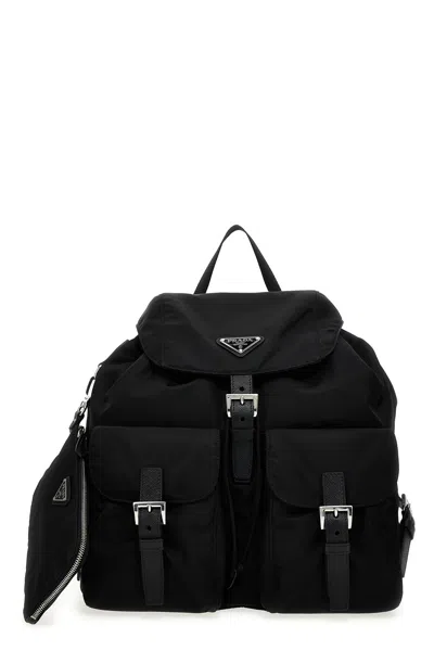 Prada Re-nylon Medium Backpack In Black