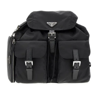 Prada Re-nylon Medium Backpack In Black