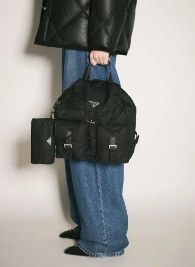 Prada Re-nylon Medium Backpack In Black