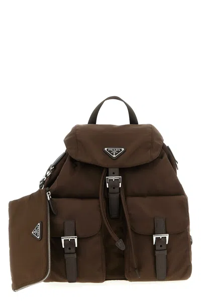 Prada Re-nylon Medium Backpack In Brown