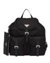 Prada Re-nylon Medium Backpack With Pouch In Black