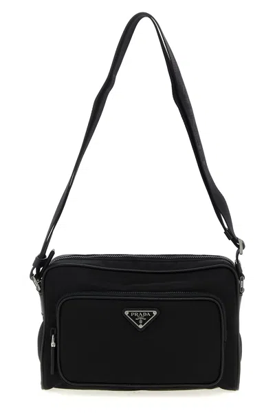 Prada Re-nylon Medium Shoulder Bag In Black
