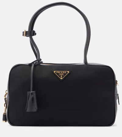PRADA RE-NYLON LEATHER SHOULDER BAG