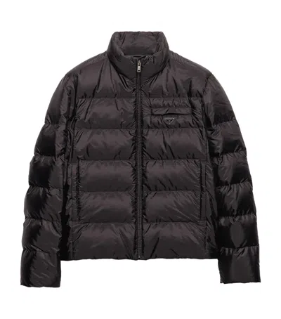 Prada Re-nylon Medium-weight Down Jacket In Black