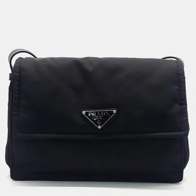 Pre-owned Prada Re-nylon Messenger Bag In Black