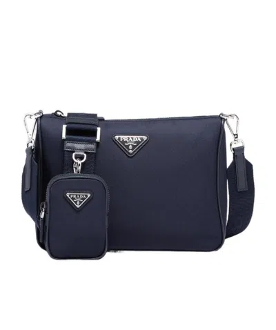 Prada Re-nylon Messenger Bag In Blue
