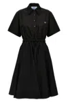 Prada Re-nylon Midi Dress Dresses Black In Black