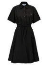 Prada Re-nylon Midi Dress Dresses Black In Black