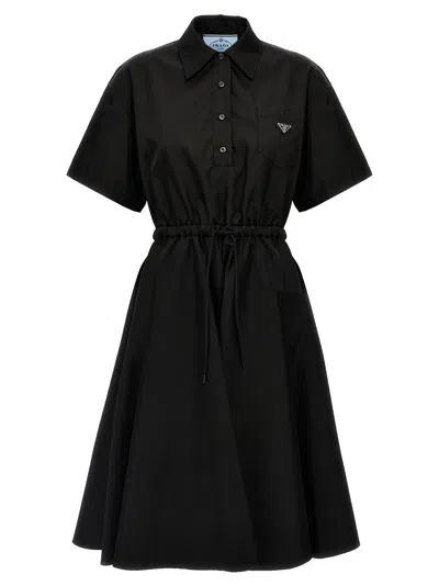 Prada Re-nylon Midi Dress Dresses Black