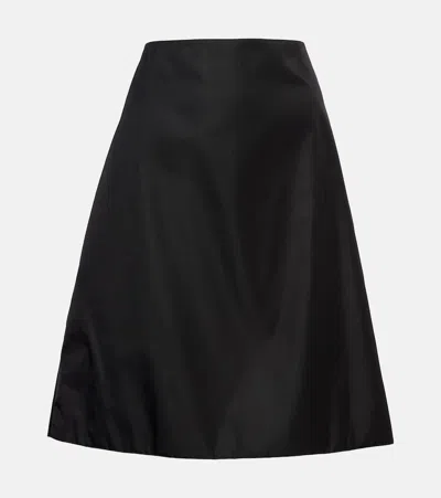 Prada Re-nylon Solid A-line Skirt In Black