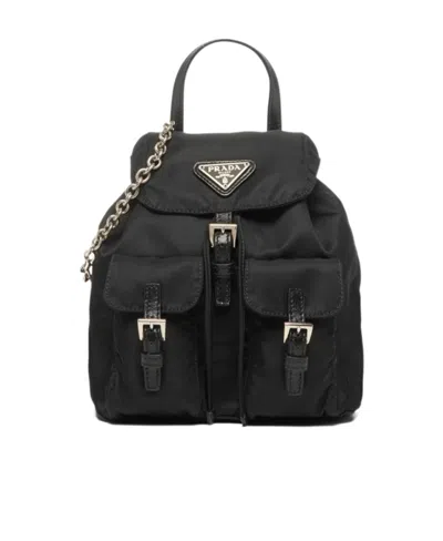 Prada Re-nylon Mini Backpack In Black