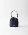 Prada Re-nylon Mini-bag With Studs In Baltic Blue